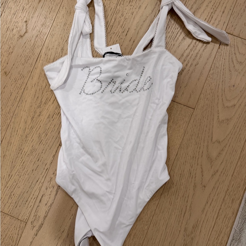 Beach Riot White Embellished Swimsuit